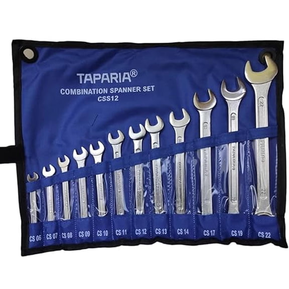 Taparia Combination Spanner Set 12pc Wrench Chrome Vanadium CSS12