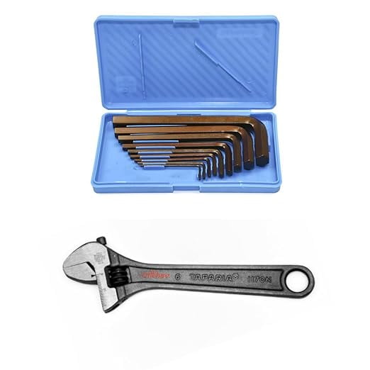 Taparia Steel Allen Key with Adjustable Spanner Set (Multicolor, 2-Pieces)