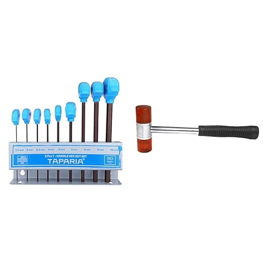 Taparia TAKM9 Steel Handle Allen Key Set (Multicolour, 9-Pieces)