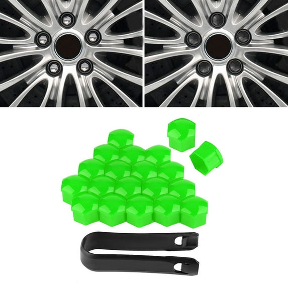 Tapas de Tuerca de Rueda de 19mm, 20 Unidades(Verde)