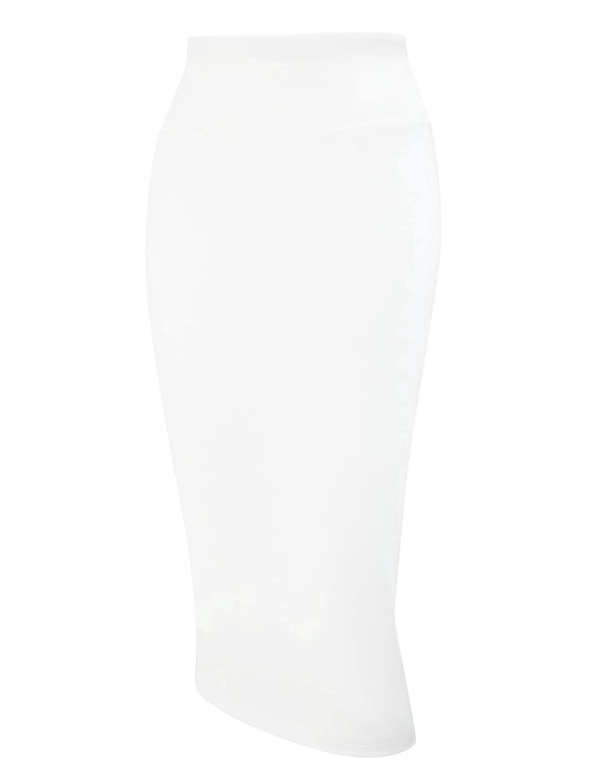 Tapata Women White Work Pencil Midi Skirt Stretch Slim High Rise ...