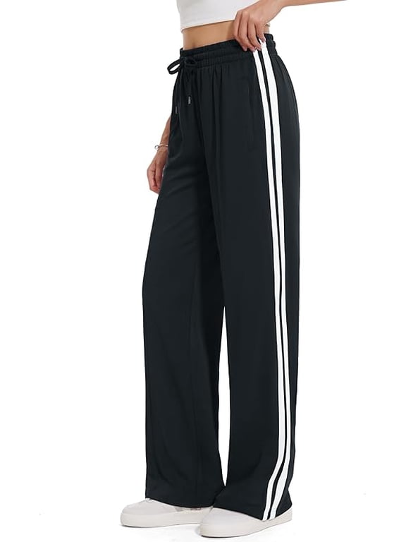 Women's 28/30/32/34 Inseam Track Pants Loose Straight Leg Jogging Sweatpants Warm-Up Sports Athletic Running