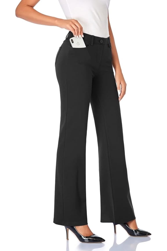 Women's 28''/30''/32''/34'' Stretchy Bootcut Dress Pants with Pockets Tall, Petite, Regular for Office Work Business