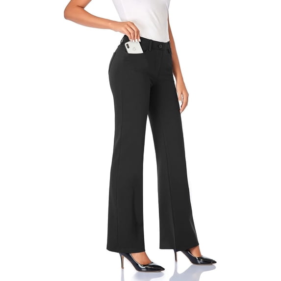 Tapata Women's 34'' Stretchy Bootcut Dress Pants with Pockets Tall, Petite, Regular for Office Work Business