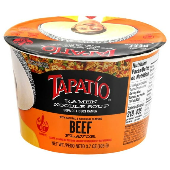 Tapatio 780707102121 3.7 oz Ramen Noodle Soup Beef Flavors