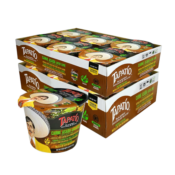 Tapatio Carne Asada with Lime Ramen Noodle Soup, 3.88 Oz (Pack of 12)