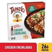 Tapatio Chicken Enchiladas Mexican Microwave TV Dinner with Tapatio Hot Sauce Entree Food Meal, 10 oz (Frozen)