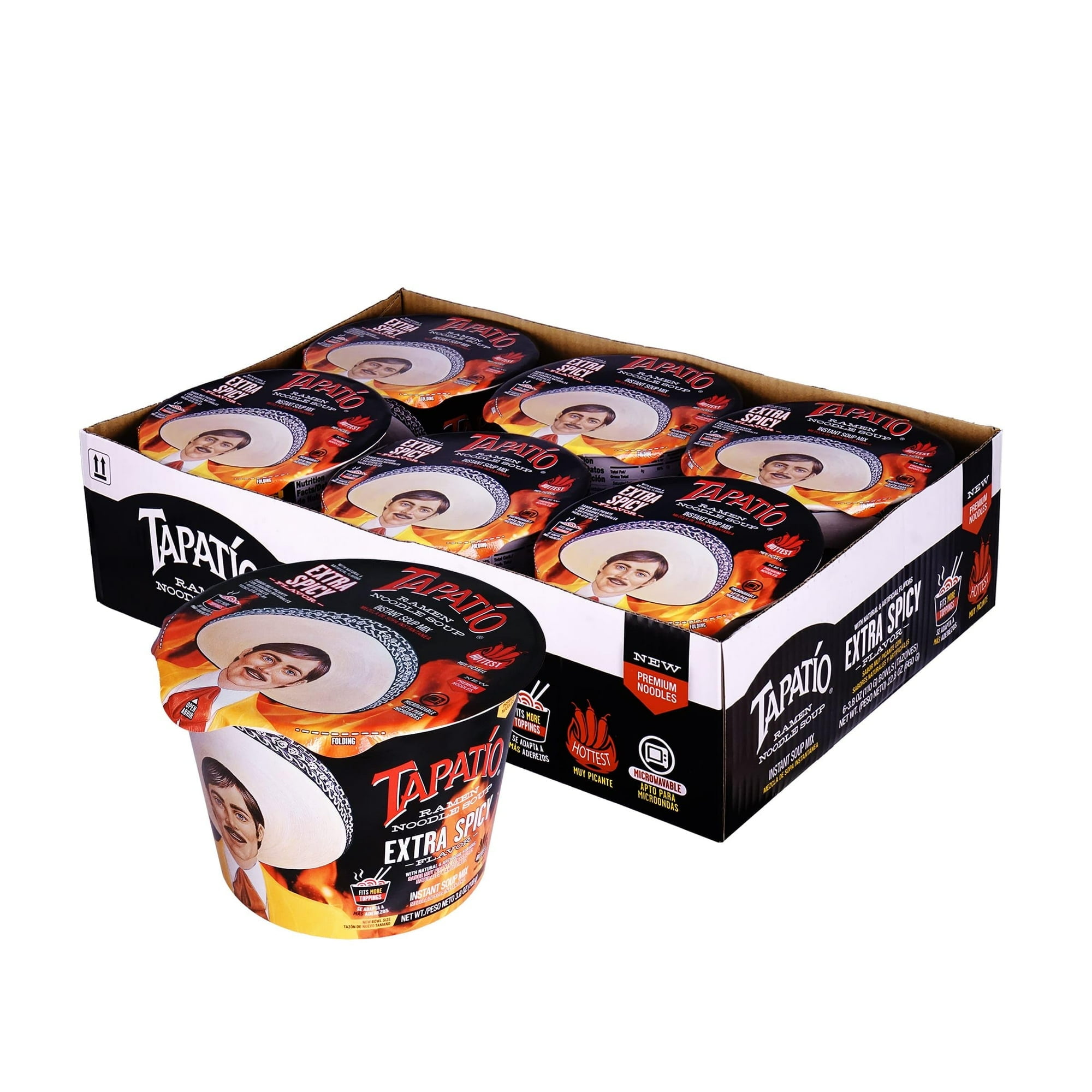 Tapatio Extra Spicy Ramen Noodle Soup, 3.88 Oz (Pack of 6)