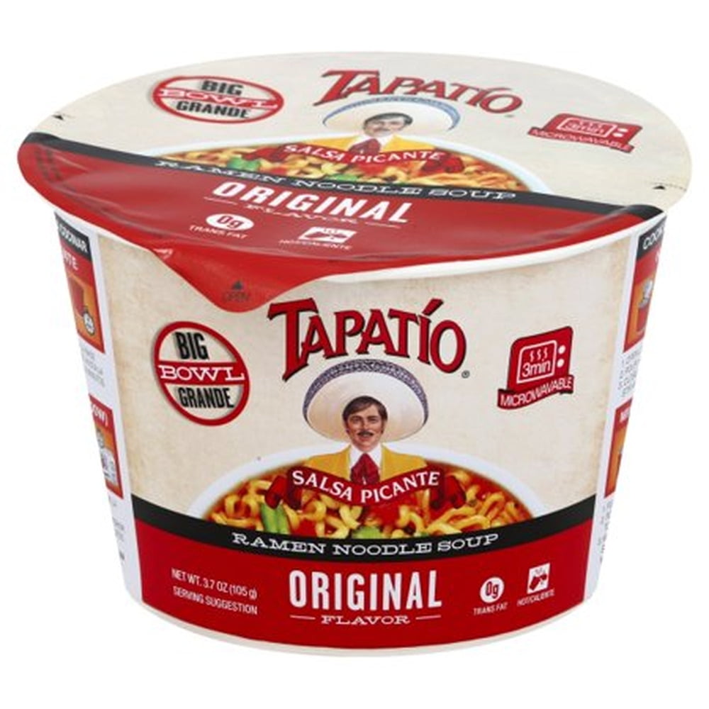 Tapatio Ramen Noodle Soup 3.7 oz, Original Flavor (Pack of 6) | Spicy Instant Ramen | Microwave Ready