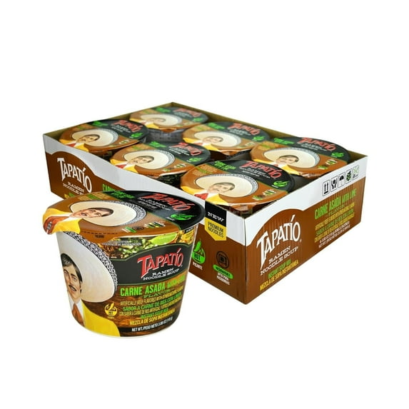 Tapatio Ramen Noodle Soup - Big Bowl Carne Asada with Lime Flavor, 3.88 Oz (Pack of 6) | Spicy Instant Ramen | Microwave Ready