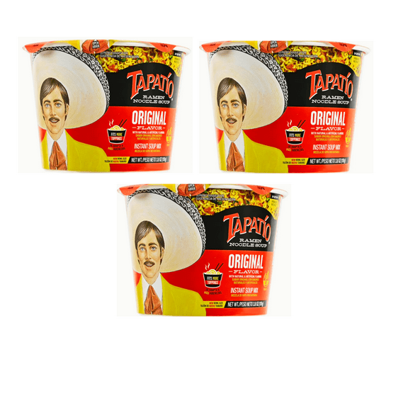 Tapatio Spicy Original Flavor Ramen Noodle Soup Bowl 3 Pack 11.4 oz  Bold & Smoky Taste
