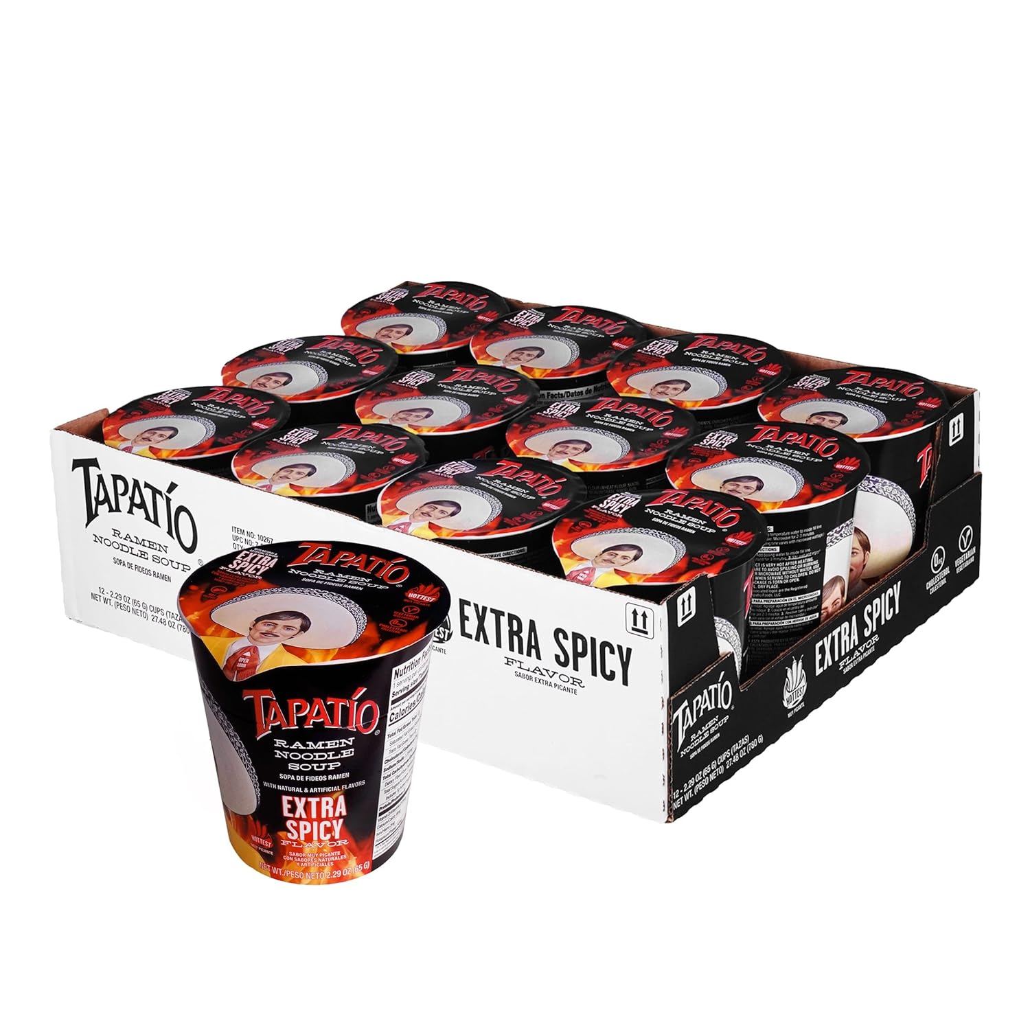 Tapatio Spicy Ramen Noodle Soup Cup Extra Spicy Flavor 2.29 Oz