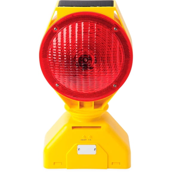 Tapco Individual Solar LED Barricade Light, Red, 3-Way On/Off Switch