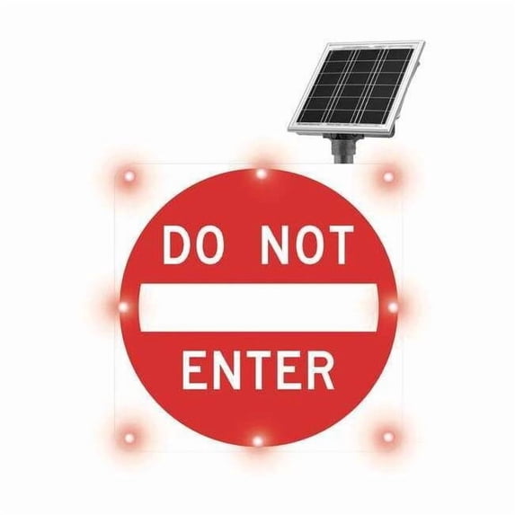Tapco LED Traffic Sign, Do Not Enter, White/Red, 30" W, 30" H 2180-C00067