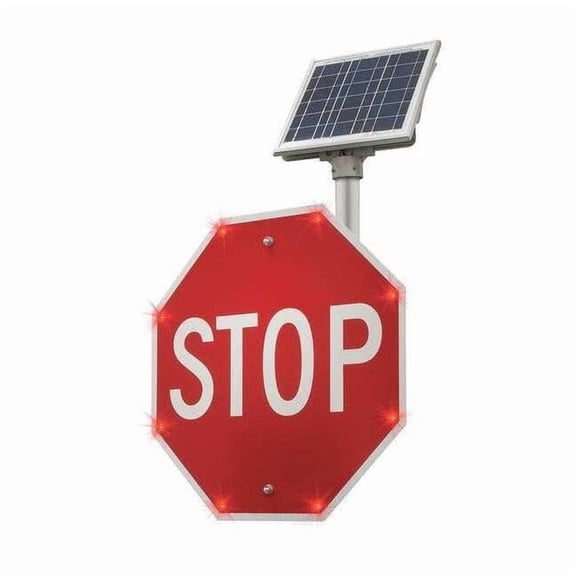 Tapco Blinkersign, R1-1, 48in, Stop, DG3, Red, Solar 2180-00207