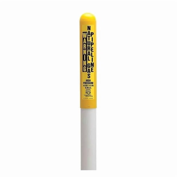 Utility Dome Marker, Round, ,Thermoplastic Polymer Yellow/White, 66" L 113778D