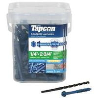 Tapcon 1/4 x 2-3/4 Inch Blue Hex Head Concrete Anchors, 150 PCS