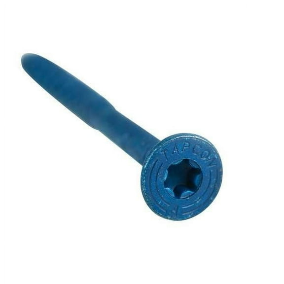 Tapcon Masonry Screw, 1/4" Dia., Flat, 2-3/4" L, Steel Blue Climaseal, 100 PK