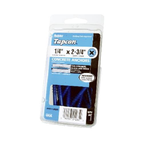 24285 Concrete Anchors, Phillips Flat Head, 1/4 x 2-3/4-In., 25-Pk.