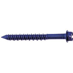 Masonry Screw, 3/16" Dia., Hex, 1-3/4" L, Steel Blue Climaseal, 100 PK 3141407