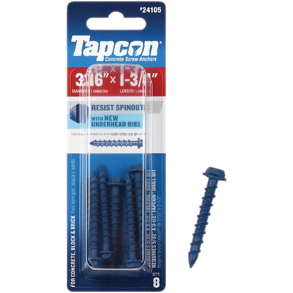 Tapcon Hex Washer Concrete Screw Anchor - Pack of 2