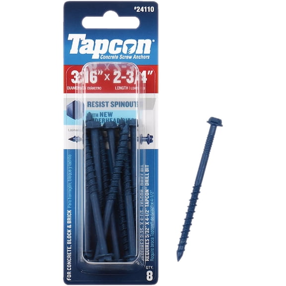 Tapcon Hex Washer Concrete Screw Anchor - Pack of 2