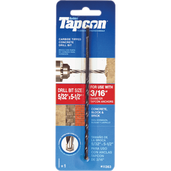 Tapcon Masonry Drill Bit - Single Pack Professional & DIY Use, Standard Battery Platform