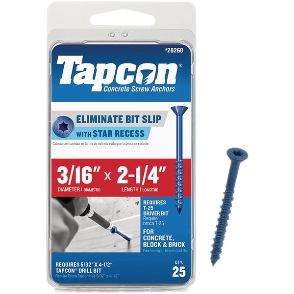 Tapcon Star Head Concrete Screw Anchor - Pack of 2