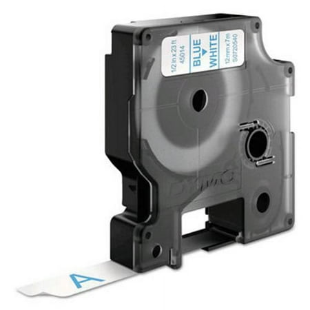 Tape CartridgeDymo Label Makers, 1/2" x 23', Blue on White