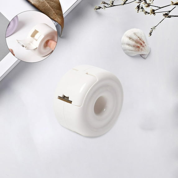 Tape Cutter Desktop Tape Dispenser Creative Cute Supplies Decoration Tape Refillable Dispenser Gluey Tape Holder for Gift Wrapping Office Beige
