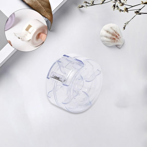 Tape Cutter Desktop Tape Dispenser Creative Cute Supplies Decoration Tape Refillable Dispenser Gluey Tape Holder for Gift Wrapping Office Clear