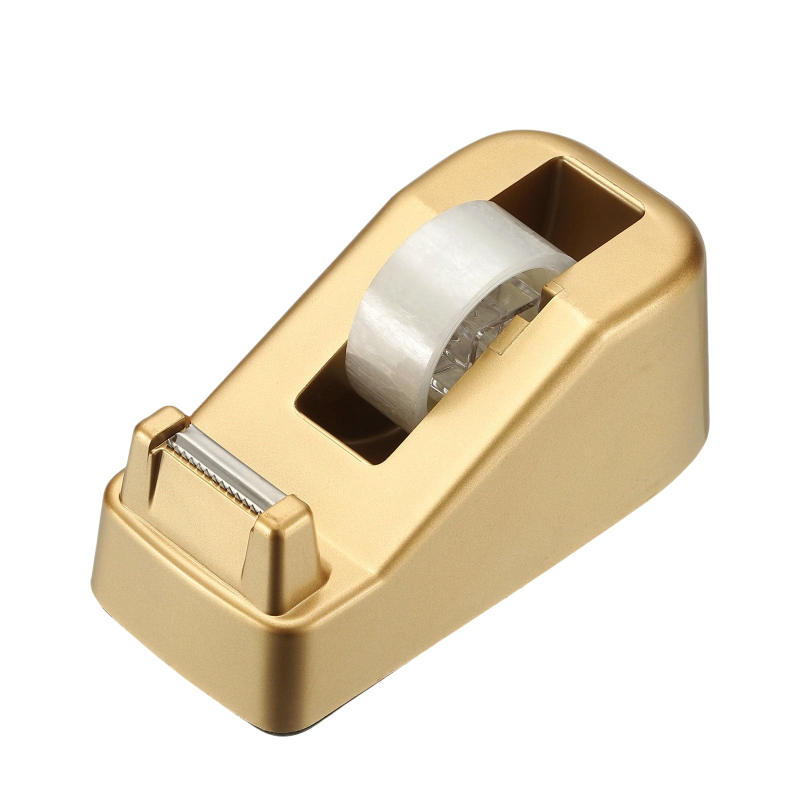 Tape Dispenser Desk, Heavy Duty Tape Dispenser Desktop Light Luxury Frosted Dispensers Holder Non-Skid Base Elegant for Home Office Desktop Small Business Gift, Gold