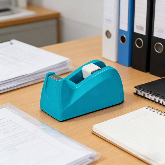 Tape Dispenser with Non-Slip Base and Smooth Roller, Easy Cut Blades for 18mm Wide Tape, Heavy Duty for Office or Home Use