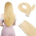 thumbnail image 1 of Tape in Human Hair Extensions 22Inch 20pcs/pack Tape in Hair Extensions Straight Seamless Natural Invisible Skin Weft Tape in Extensions Human Hair #613, 1 of 5