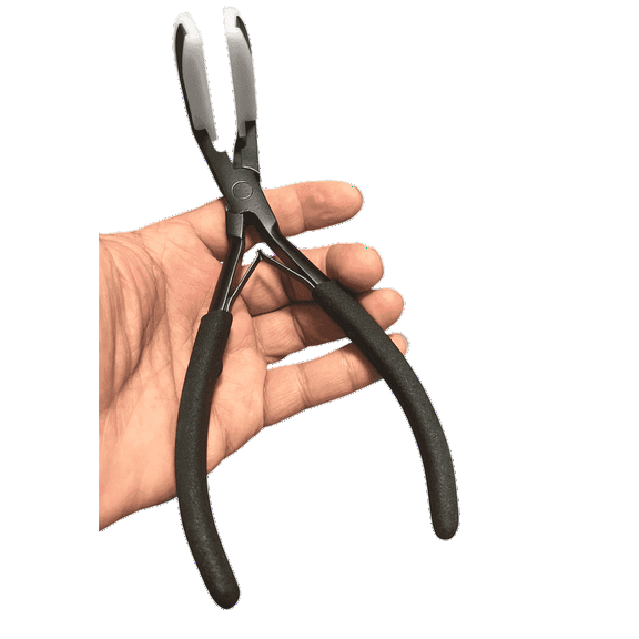 Black Professional Tape-In Hair Extension Pliers, Large Stainless Steel Clamp Tool with Grip, Sealing Tool for Salon or DIY Hair Styling By MIRACLE