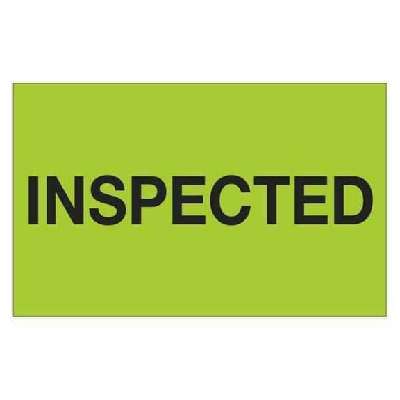 Tape LogicĀ® Preprinted Special Handling Labels, DL1163, Inspected, Rectangle, 1 1/4" x 2", Fluorescent Green, Roll Of 500