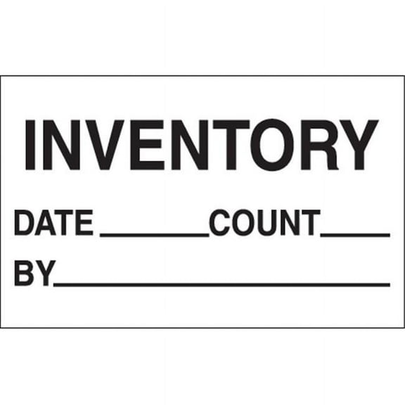 Tape Logic® Preprinted Special Handling Labels, DL1181, Inventory/Date/Count/By, Rectangle, 1 1/4" x 2", Black/White, Roll Of 500