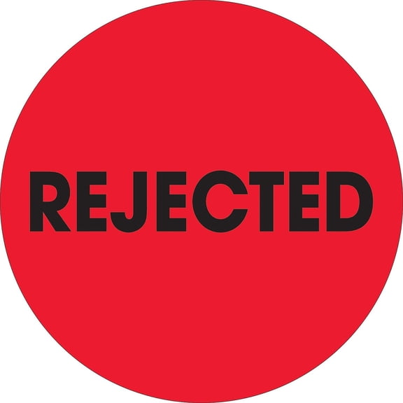 Tape Logic® Preprinted Special Handling Labels, DL1263, Rejected, Round, 2", Fluorescent Red, Roll Of 500