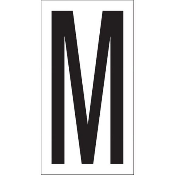 Tape Logic  3.50 in. M Vinyl Warehouse Letter Labels, Black & White - Case of 50