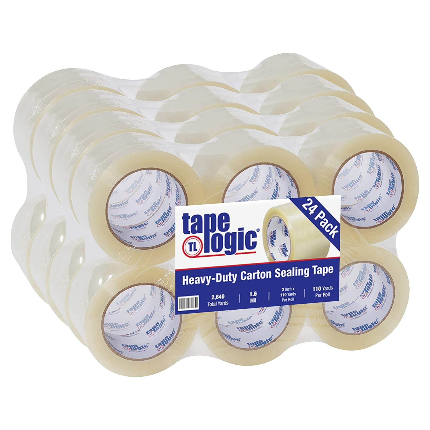 Tape Logic 3 Inch x 110 Yard 1.6 Mil Clear, Heavy Duty Packing Tape, 24