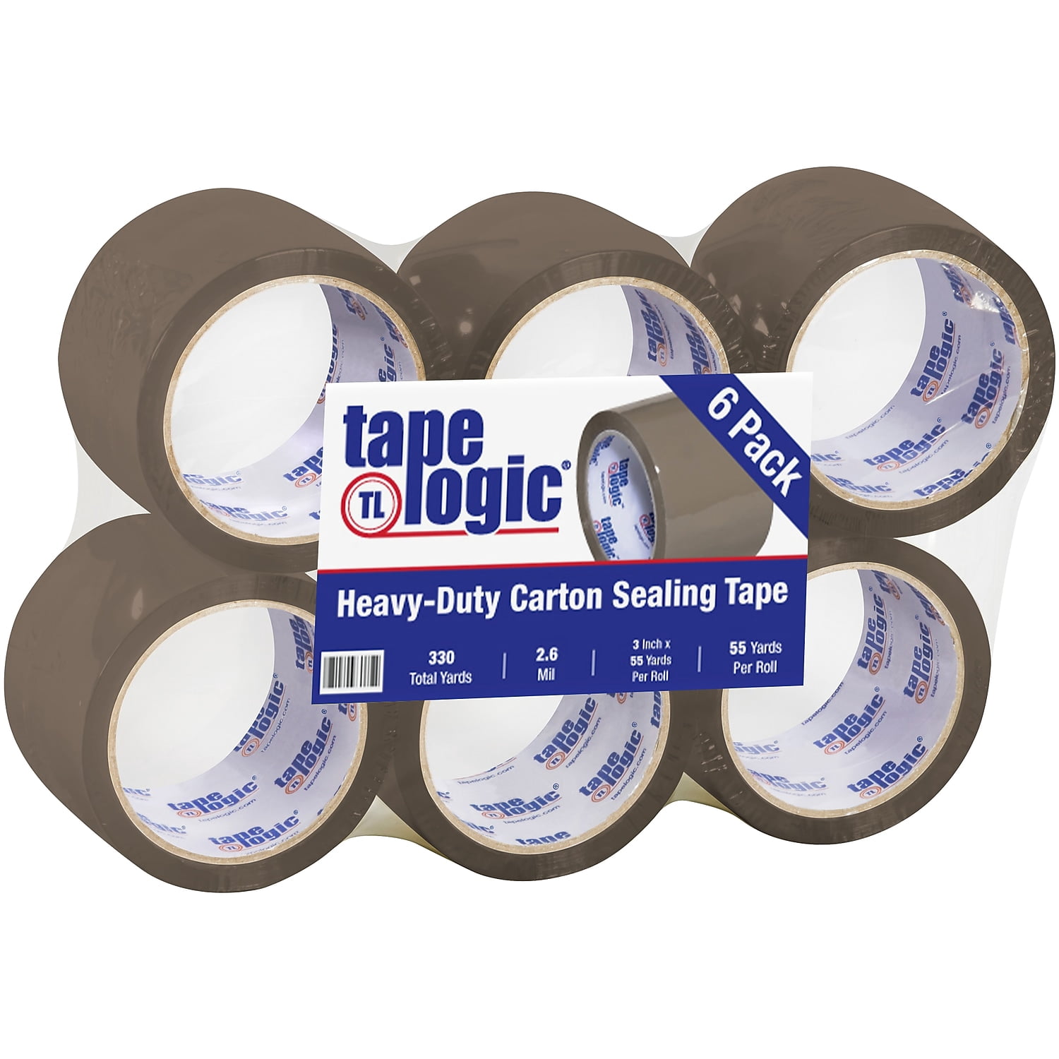 Tape Logic® Acrylic Sealing Tape, 3" Core, 3" x 55 Yd., Tan, Pack Of 6