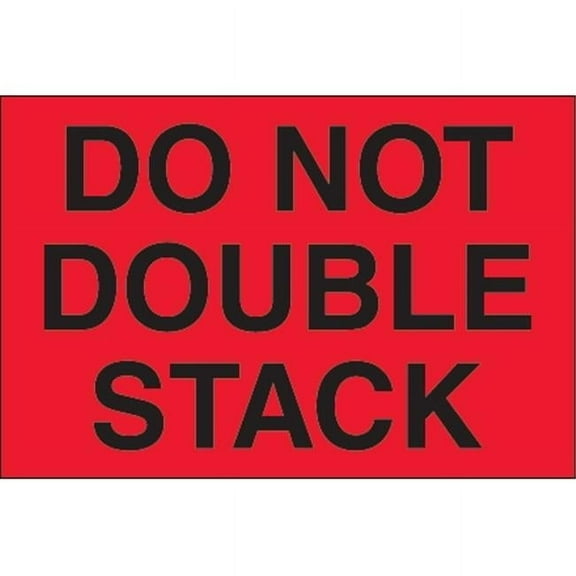 Tape Logic  3 x 5 in. - Do Not Double Stack Fluorescent Red Labels - Roll of 500