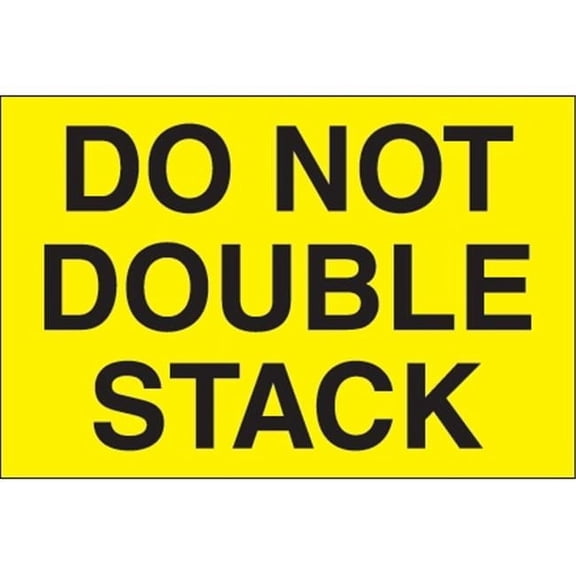 Tape Logic  3 x 5 in. - Do Not Double Stack Fluorescent Yellow Labels - Roll of 500