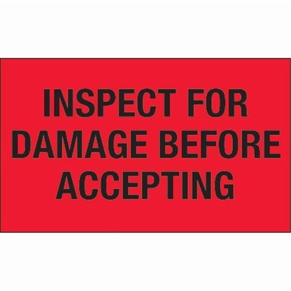 Tape Logic 3 x 5 in. - Inspect For Damage Before Accepting Fluorescent Red Labels - Roll of 500