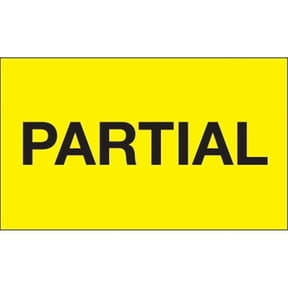 Tape Logic 3 x 5 in. - Partial Fluorescent Yellow Labels - Roll of 500