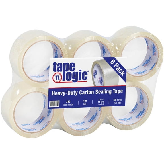 Tape Logic #700 Hot Melt Tape, 2" x 55 Yd., Clear, Case Of 6