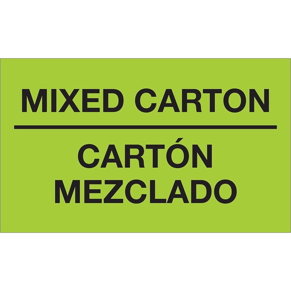 Tape Logic Bilingual Label,Mixed Carton,3x5" DL1319