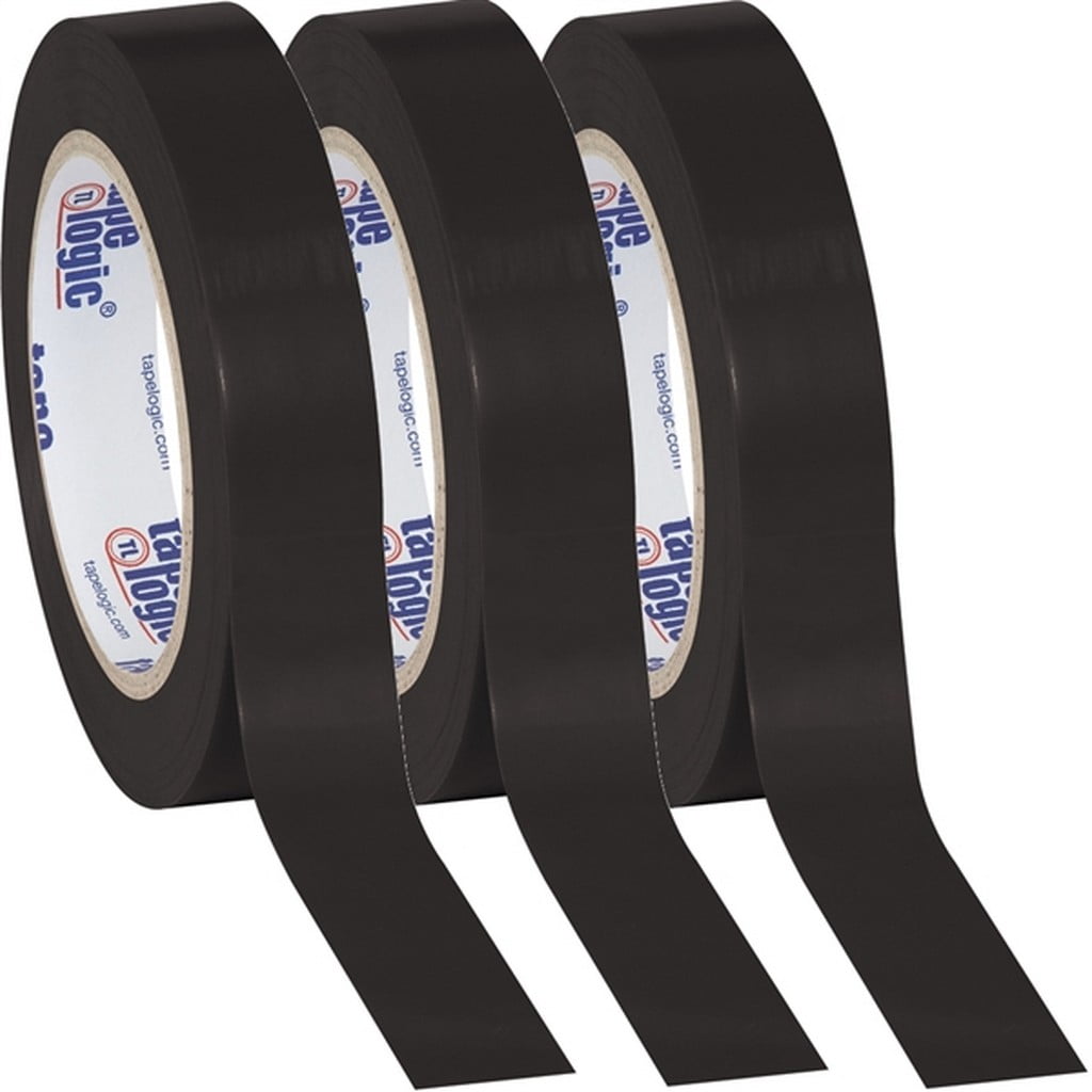 Tape Logic Black Solid Vinyl Safety Tape 1" x 36 Yard Roll (3 Pack)