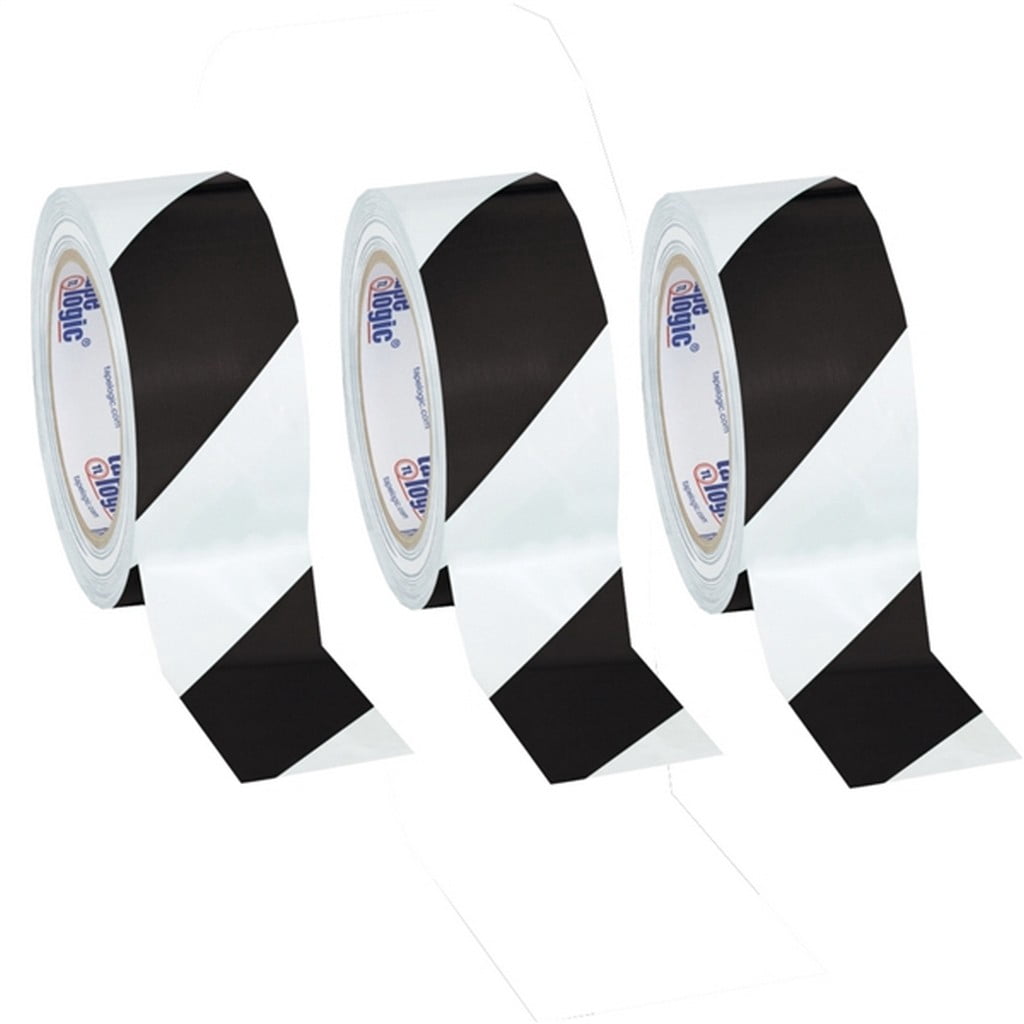 Tape Logic Black/White Striped Vinyl Safety Tape 2" x 36 Yard Roll (3 Roll/Case)