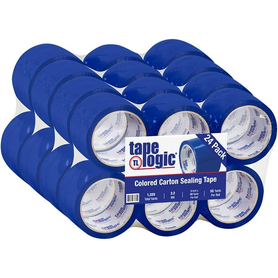 Tape Logic Carton Sealing Tape,3x55 yd.,Blue,PK24 T90522B